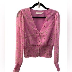 Anthropologie Pink Floral Bodysuit